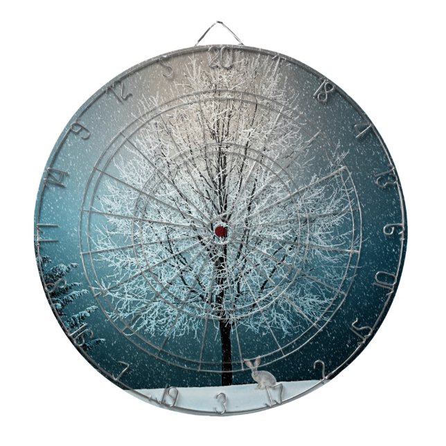 Winter Scene Dart Board (Front)