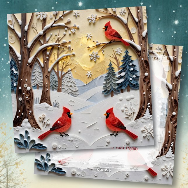 Winter Scene | Enchanted Forest & Cardinals Holiday Card (Creator Uploaded)
