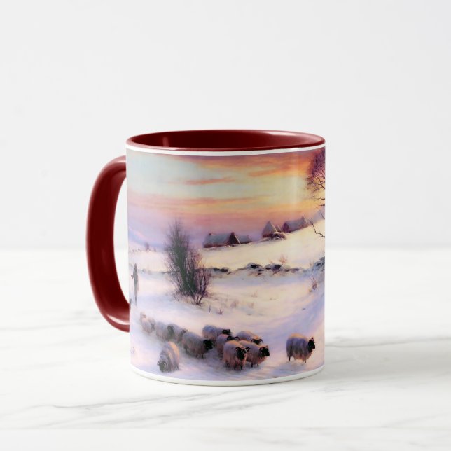 Winter Scene. Fine Art Christmas Gift Mug (Front Left)