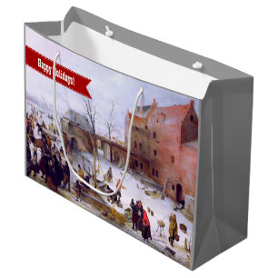 Winter Scene Fine Art Christmas Large Gift Bag