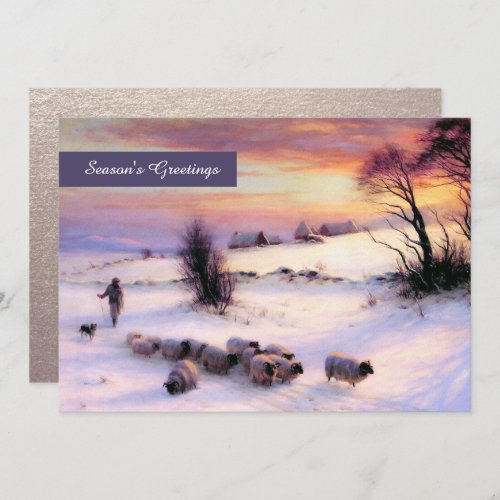 Winter Scene Fine Art Custom Flat Christmas Cards