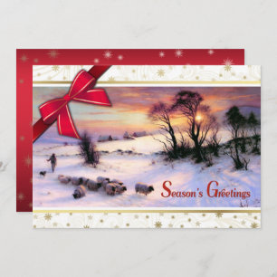 Winter Scene Fine Art Custom Flat Christmas Cards