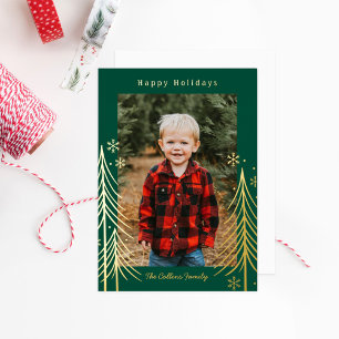 Winter Scene Foil Holiday Card Christmas Card