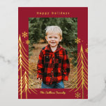 Winter Scene Foil Photo Christmas Holiday Postcard<br><div class="desc">Celebrate the season with this modern and stylish holiday postcard from Berry Berry Sweet. Visit our website at berryberrysweet.com to learn more about us and to see our full product lines.</div>
