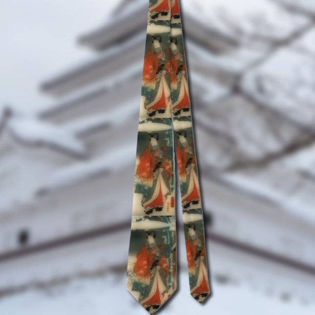 Winter Scene from The Tale of Genji – Hiroshige Neck Tie (Creator Uploaded)