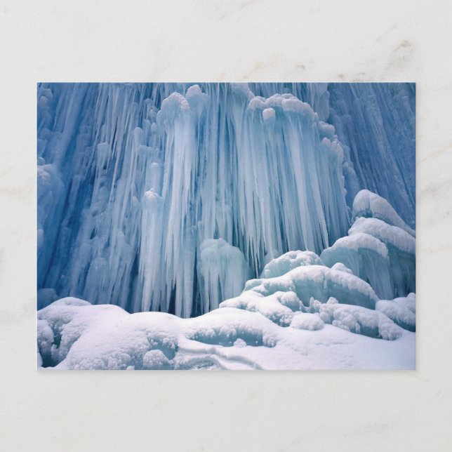 Winter scene, Frozen waterfall in the Haute Jura Postcard (Front)