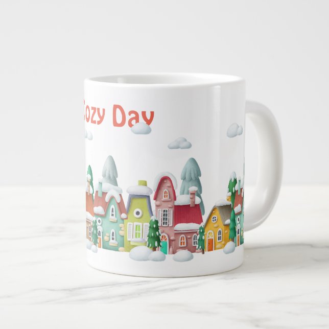 Winter Scene  Giant Coffee Mug (Front Right)