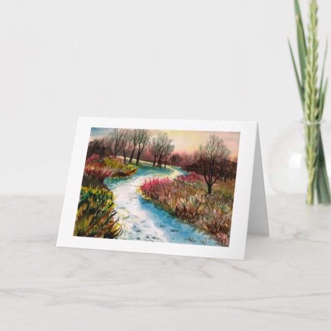 Winter Scene Greeting Card (Front)
