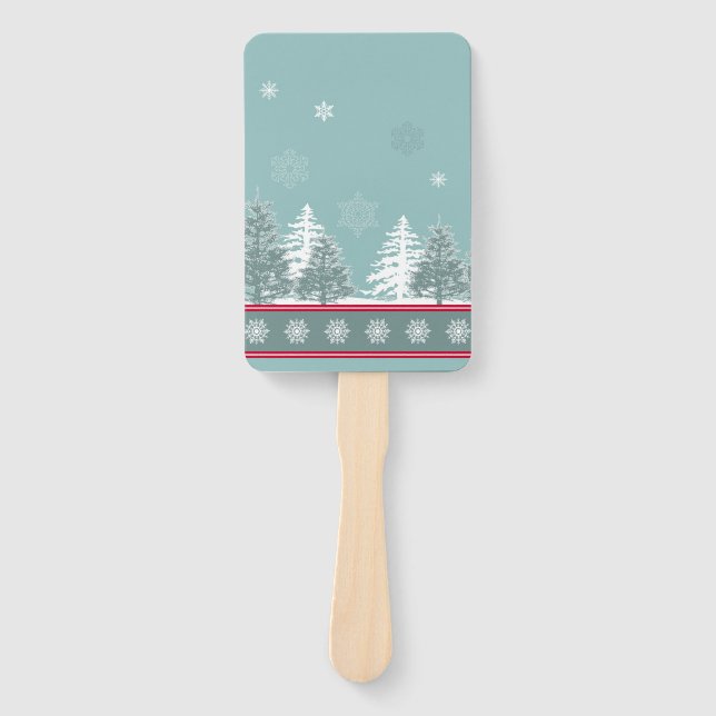 Winter scene hand fan (Front)