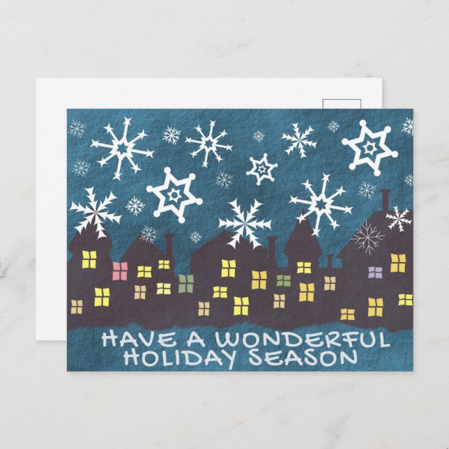 Winter Scene Holiday Postcard (Front/Back)