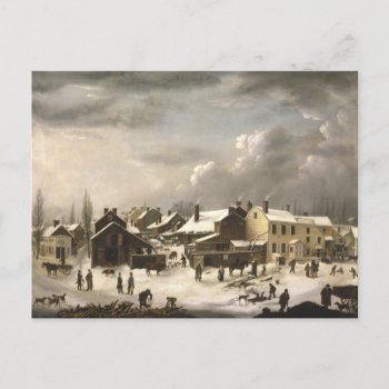Winter Scene In Brooklyn Postcard by RomanticArchive at Zazzle