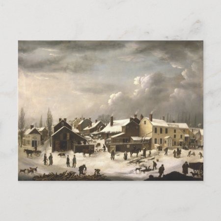 Winter Scene In Brooklyn Postcard
