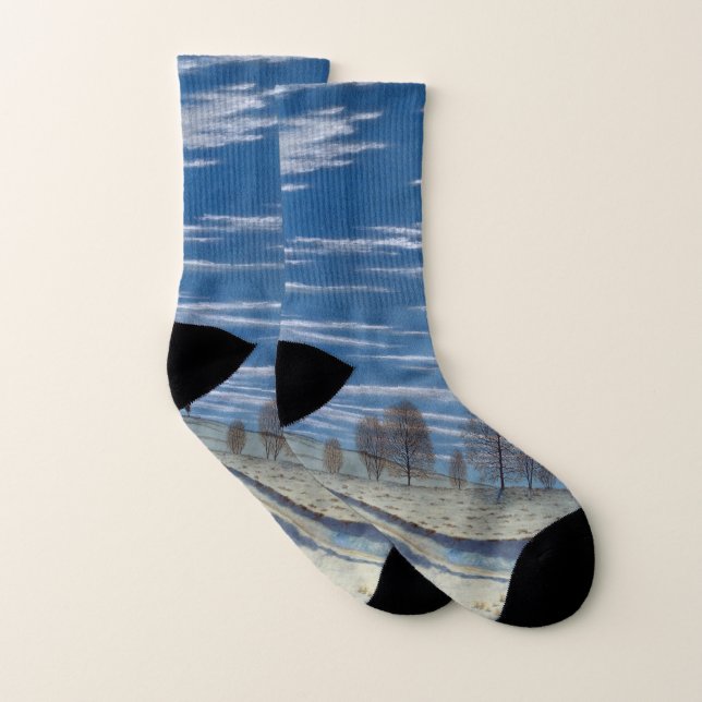 Winter Scene in Moonlight Socks by Farrer (Pair)
