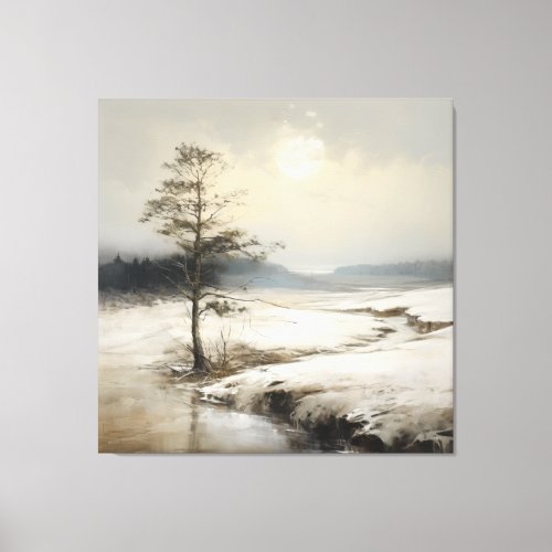 Winter Scene in the Style of Andrew Wyeth Canvas Print