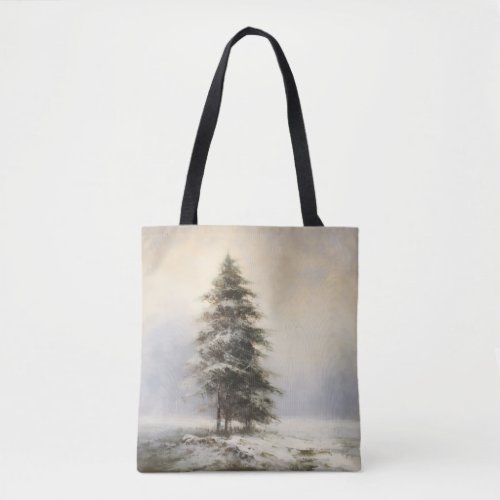 Winter Scene in the Style of Andrew Wyeth Tote Bag