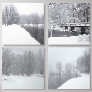 Winter Scene in Yosemite Acrylic Photo Tile
