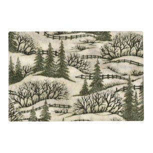 Winter scene laminated place mat