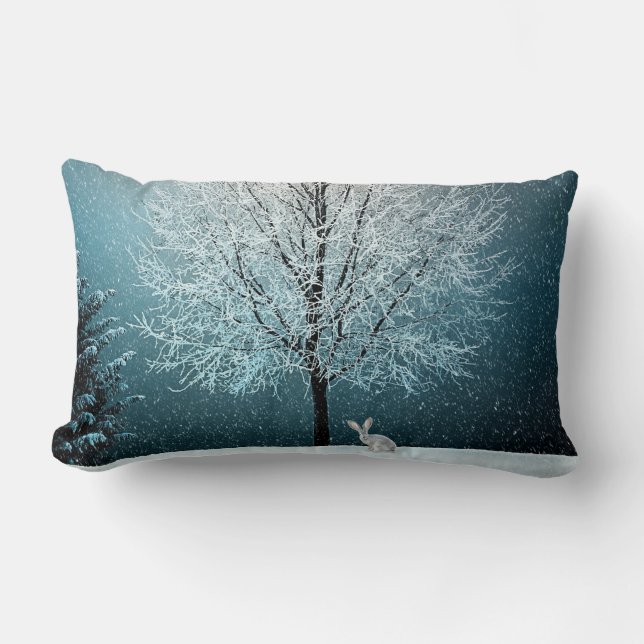 Winter Scene Lumbar Pillow (Front)