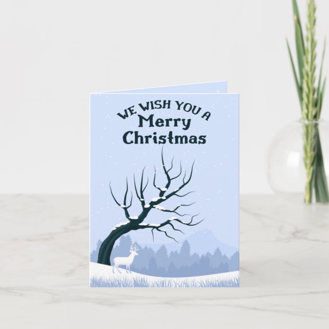 Winter Scene Merry Christmas Card (Front)