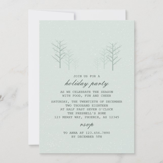 Winter Scene - Modern Holiday Party Invitation (Front)