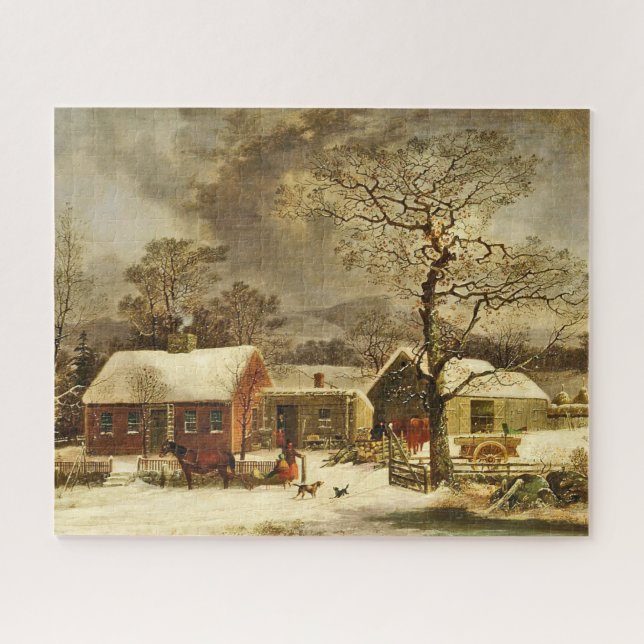 Winter Scene, New Haven, Connecticut  Jigsaw Puzzle (Horizontal)