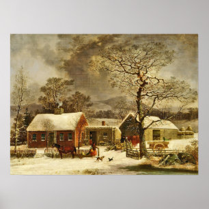 Winter Scene, New Haven, Connecticut Poster