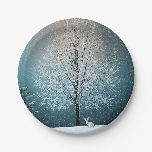 Winter Scene Paper Plates (Front)