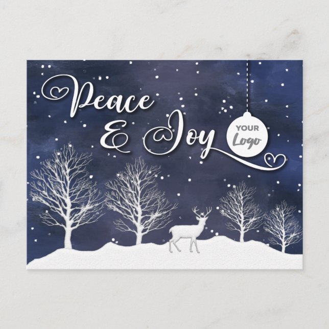Winter scene Peace & joy corporate logo Holiday (Front)
