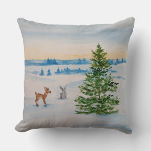 winter scene pillow
