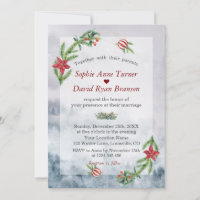 Winter Scene Pine Berry Christmas Ball Wedding