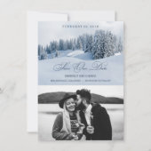 Winter Scene Save the Date Photo Card (Front)