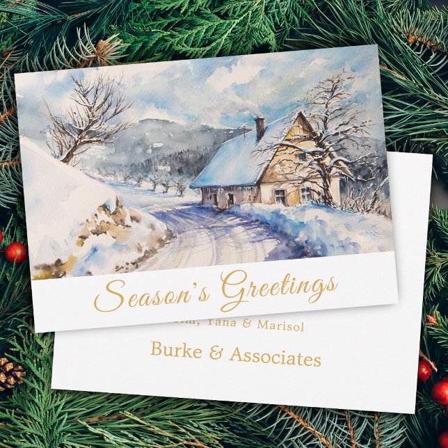Winter Scene Season' Greetings Business Holiday Card (Winter Scene Season' Greetings Business Holiday Card)