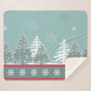 Winter scene sherpa blanket