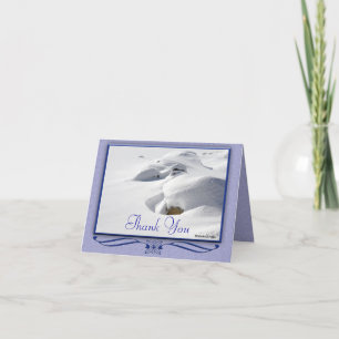 Winter Scene Snow Drifts Over Rocks Thank You Card