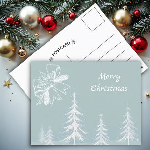 Winter Scene Snowy Forest Christmas  Postcard