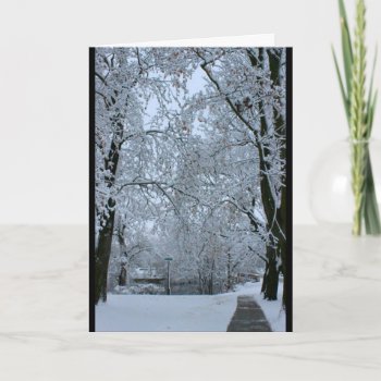 Winter Scene Thinking Of You Card by MortOriginals at Zazzle