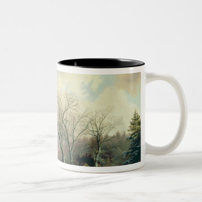 Winter Scene Two-Tone Coffee Mug (Right)