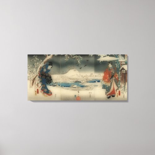 winter scene _vintage Japanese art Canvas Print