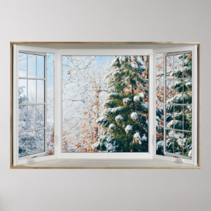 Snowy Window View Art Print for Sale by MetallicWings15