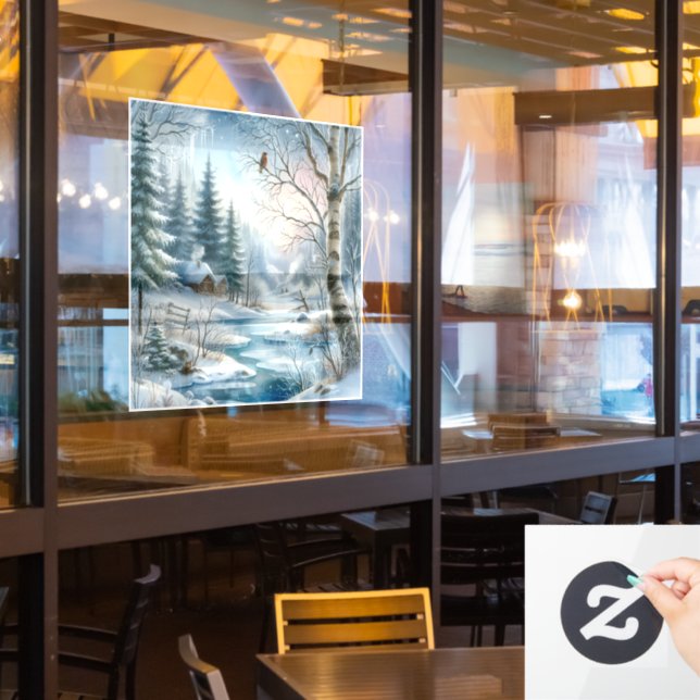 Winter Scene Window Cling (Restaurant Window)