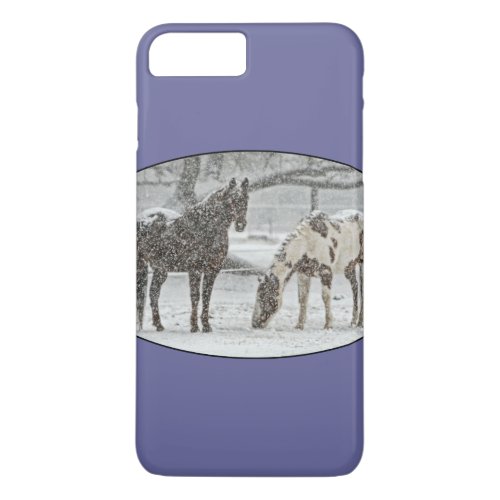 Winter Scene with 2 Horses iPhone 8 Plus7 Plus Case