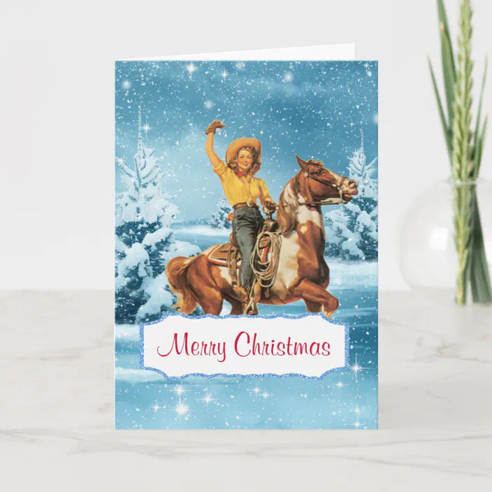 Horses Christmas Customised Card Personalized 