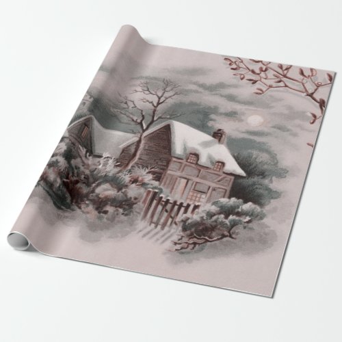 winter scene wrapping paper