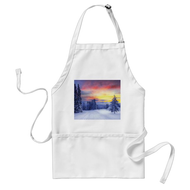 Winter scenery adult apron (Front)