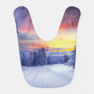 Winter scenery baby bib