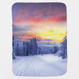 Winter scenery baby blanket