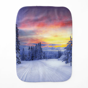 Winter scenery baby burp cloth