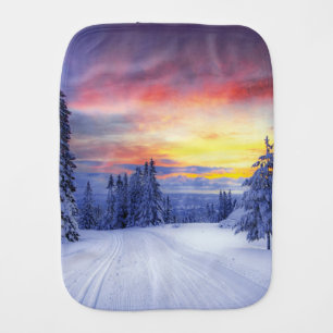 Winter scenery baby burp cloth