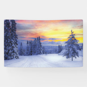 Winter scenery banner