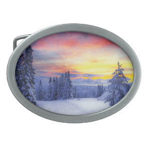Winter scenery belt buckle